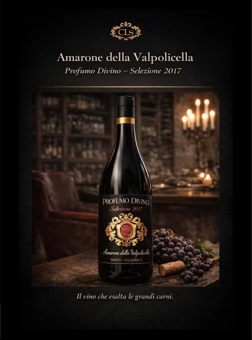 Amarone della Valpolicella DOCG Classico Profumo Divino Selezione 2017, bottiglia in cantina